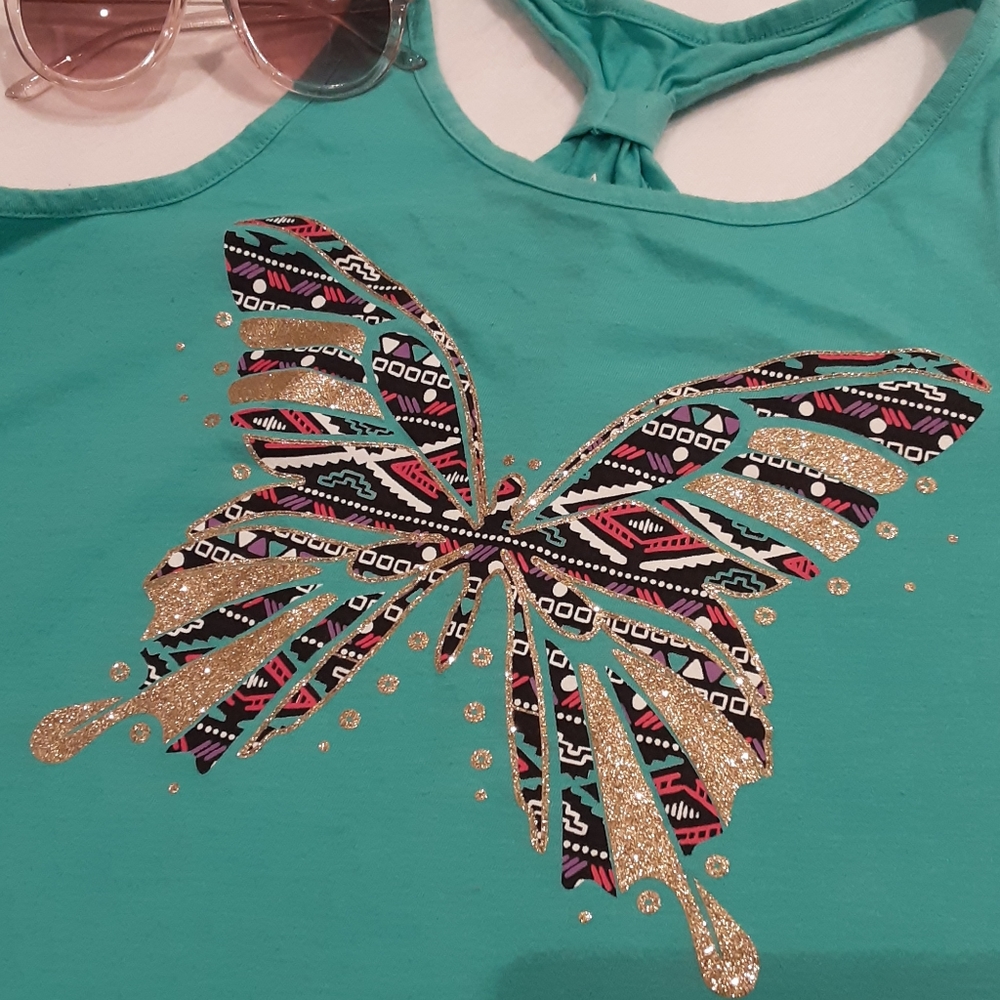 GIRLS (Sz 14) - Butterfly Tank Top
